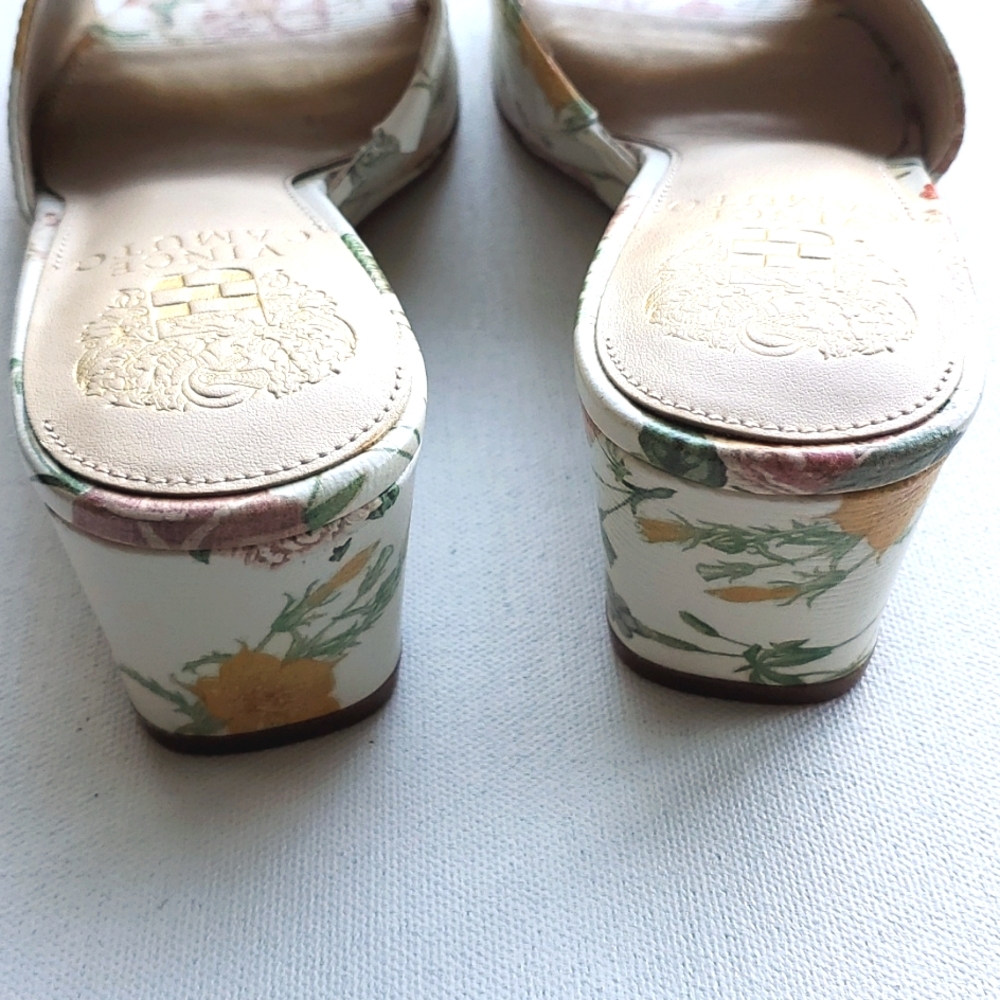 Vince Camuto Stephena Floral Boho Romantic Demi Wedge Slip on Mules Size 5.5 - Picture 5 of 10